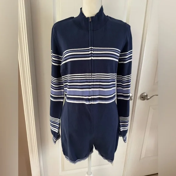 Free People Striped Navy and White Jumpsuit - Picture 6 of 16